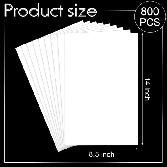 Legal Size Card Stock Paper 8.5 X 14 Inches White Colored Smooth 65Lb Cover Cardstock Pastel Color Paper for Documents, Programs, Menus Printing Laser Printers (800 Pcs)