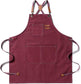 Canvas Cross Back Chef Cotton Aprons for Men Women with Large Pockets