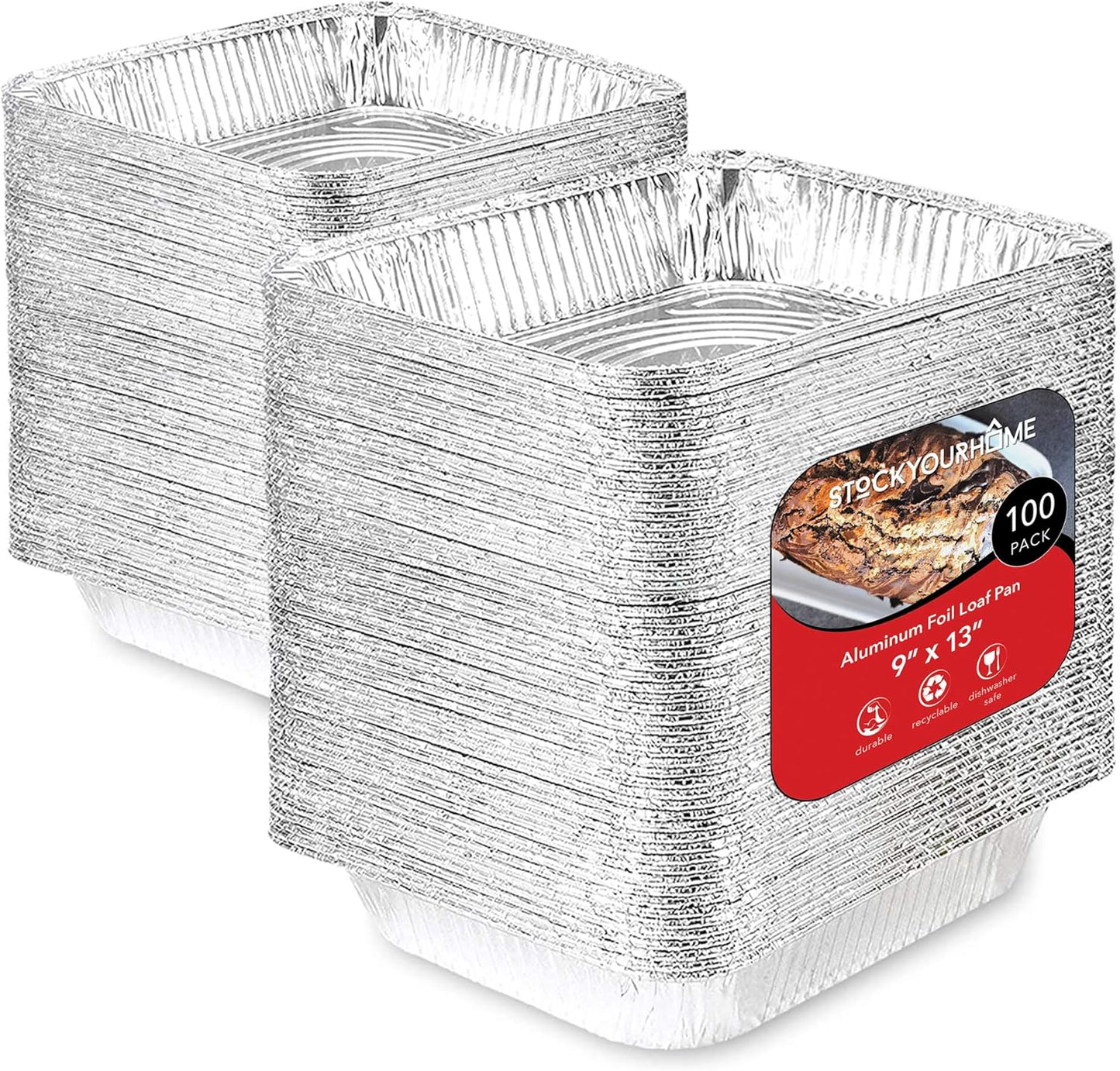 Aluminum Pans 9X13 Disposable Foil (30 Pack) - Half Size Steam Table Deep Pans - Tin Pans Great for Cooking, Heating, Storing, Prepping Food