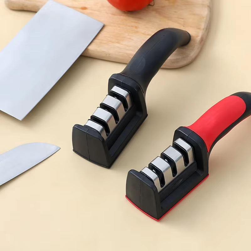 Level 3 Quick Sharpening Tool Knife Sharpener with Anti-Slip Base Kitchen Accessory Small Tools Stone Knives Accessories Dining