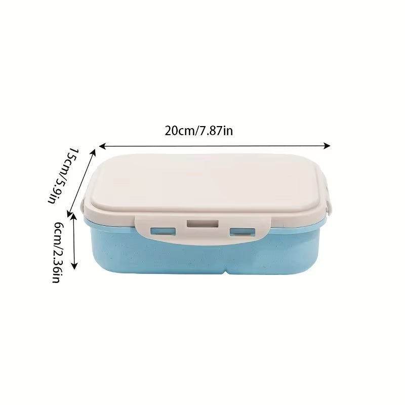 1PC Wheat Plastic Lunch Box,Meal Box for Office Worker,Divided Bento Box, for Teenagers and Workers at School,Classroom, Canteen