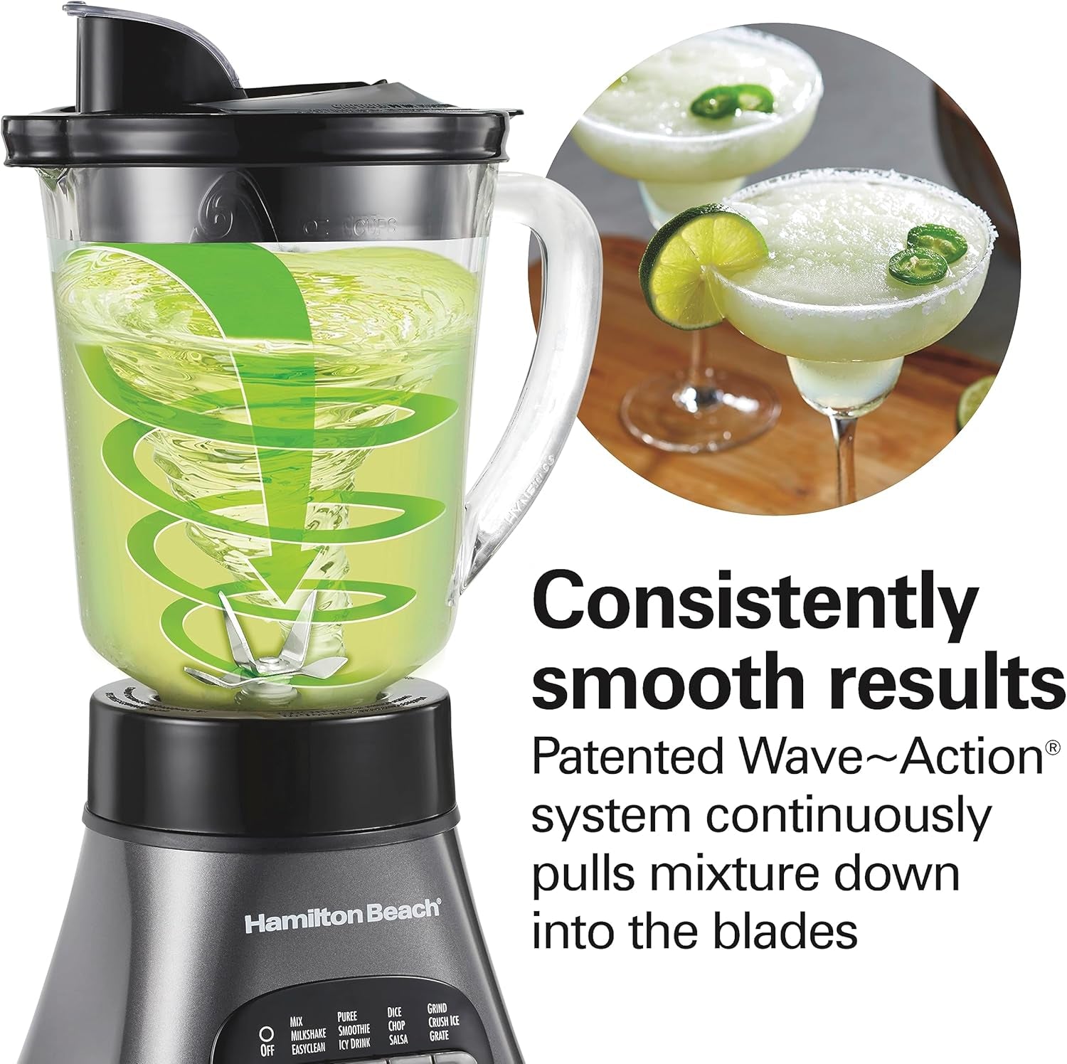 Blender for Shakes and Smoothies & Food Processor Combo, with 40Oz Glass Jar, Portable Blend-In Travel Cup & 3 Cup Electric Food Chopper Attachment, 700 Watts, Gray & Black (58163)