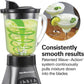 Blender for Shakes and Smoothies & Food Processor Combo, with 40Oz Glass Jar, Portable Blend-In Travel Cup & 3 Cup Electric Food Chopper Attachment, 700 Watts, Gray & Black (58163)