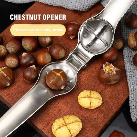 2 in 1 Stainless Steel Quick Chestnut Opener Quick Clip Walnut Pliers Cutter Nut Cracker Kitchen Gadgets Tool Accessories