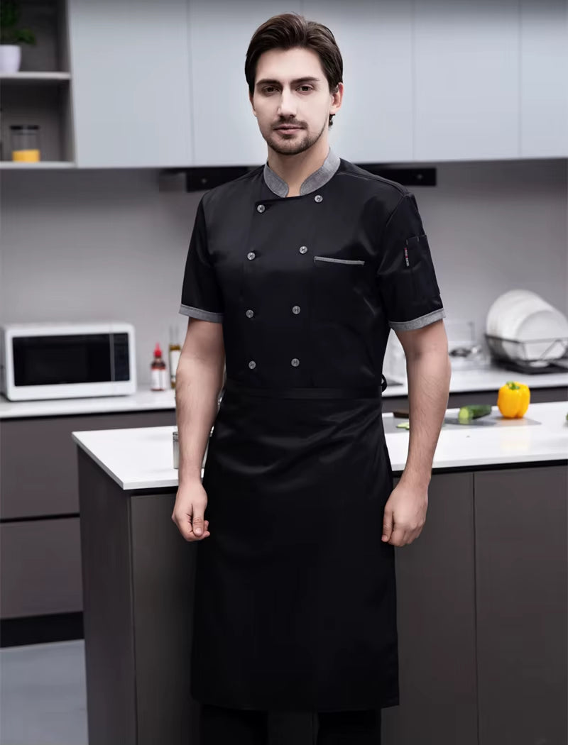 Long Sleeve Chef Uniform Restaurant Professional Clothes Cooking Waiter Coat Outfit Kitchen Work Jackets Cook Wear Solid Color