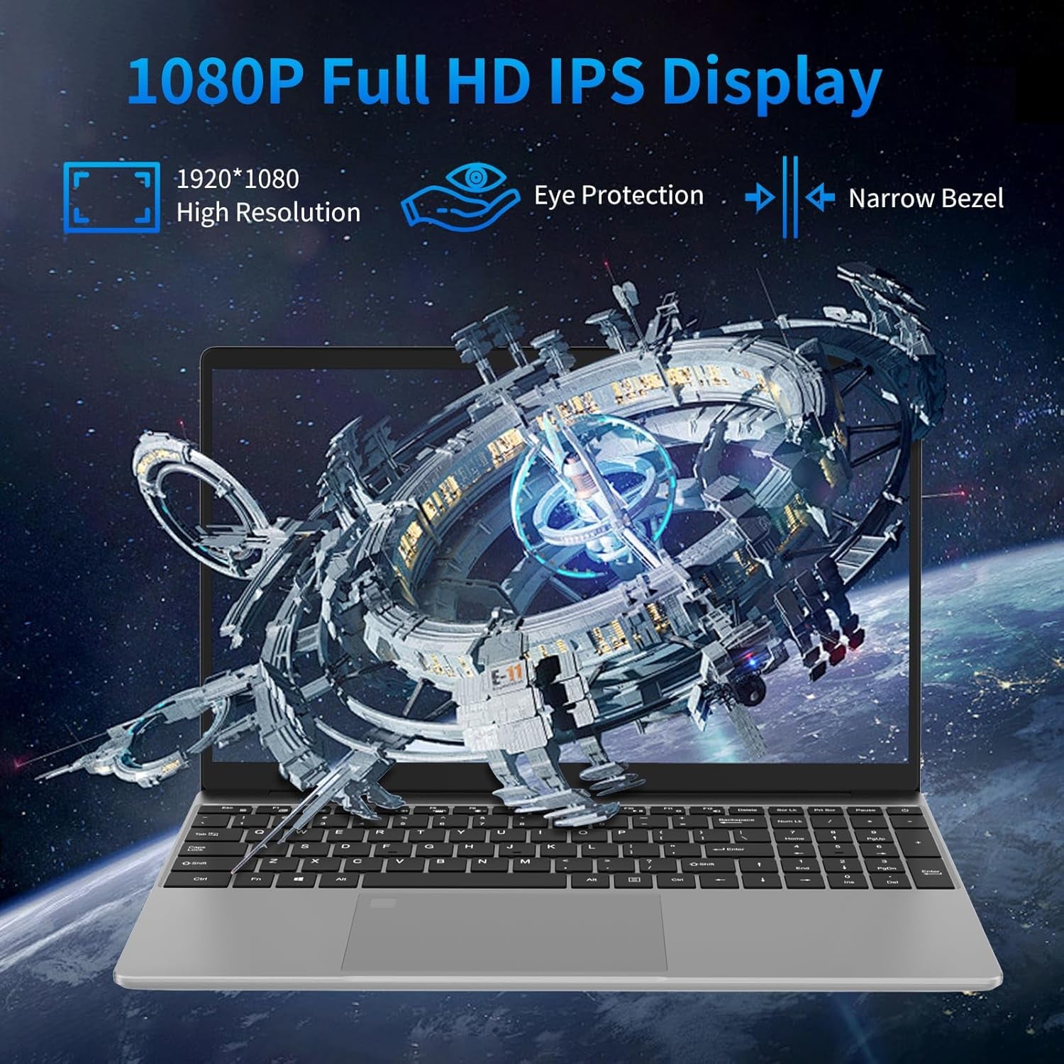 15.6 Inch Laptop,Gaming Laptop with Backlit Keyboard,1920*1080 FHD Eye Protection,16Gb DDR4 1TB Ssd,Quad-Core Intel N95 Cpu(Up to 3.4Ghz),44Wh Battery,2.4/5G Wifi,Bt 4.2,Webcam,Usb 3.0 (Silver)