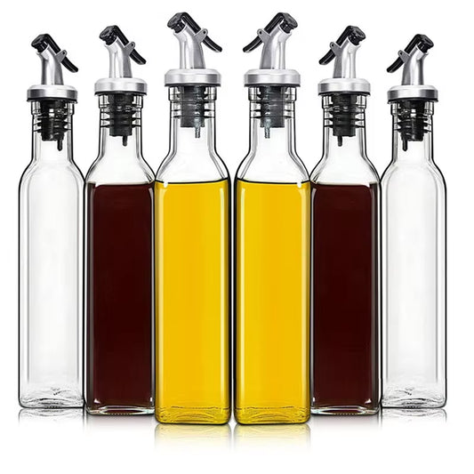 150ML/250ML/500ML Oil Pot Plastic Leak-Proof Kitchen Seasoning Soy Sauce Vinegar Bottle Transparent Olive Oil Bottle