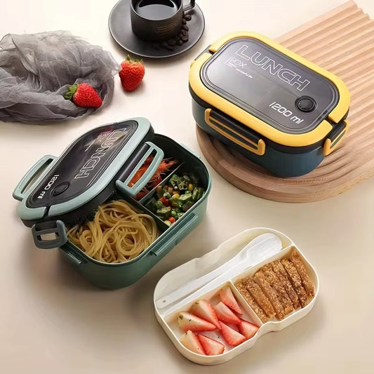 Double Layered Lunch Box Food Container for Kids Portable Compartments Bento Lunchbox Eco-Friendly Outdoor Camping Picnic