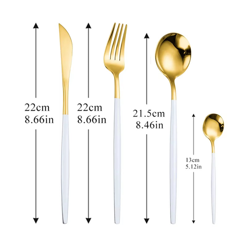 Dinnerware Rainbow Silverware Cutlery Set 304 Stainless Steel Fork Spoon Knife Luxury Flatware Home Kitchen Dinner Set Drop Ship