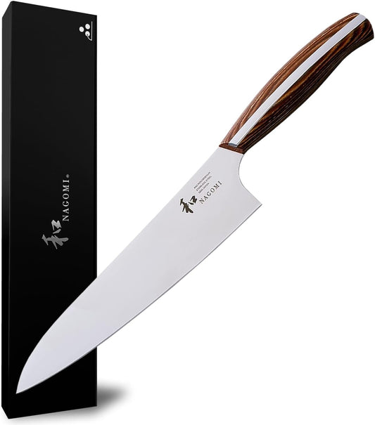 ] 8 Inch Chef Knife | Stainless Steel HRC58 Professional Japanese Kitchen Cooking Knife with Ergonomic Handle for Thick Meat and Fish | Stylish Gift Box