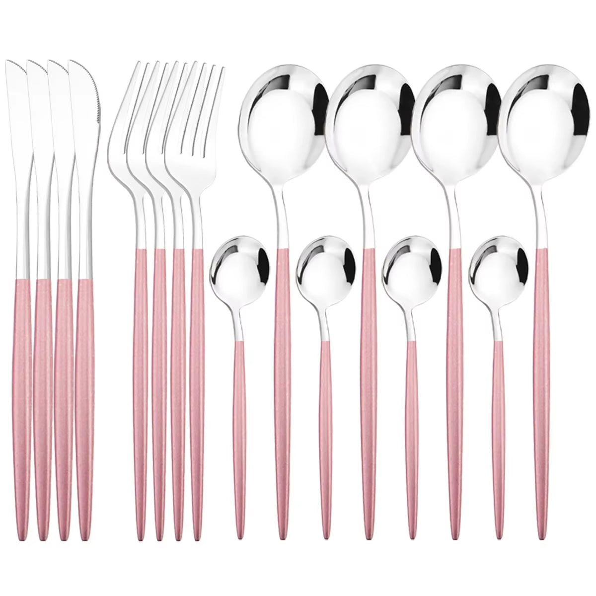 16Pcs Mirror Gold Dinnerware Set Stainless Steel Cutlery Set Fork Knife Coffee Spoon Tableware Silverware Kitchen Flatware Set