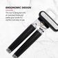 Classic Multifunction Can Opener and Bottle Opener Easy to Use, Razor Sharp Stainless Steel Cutting Wheel, Soft Ergonomic Handles, Black