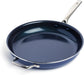 Frying Pan 8” Skillet, Diamond Infused Healthy Ceramic Nonstick, PFAS and Pfoa-Free, Dishwasher and Oven Safe, Even Heating, Metal Utensil Safe, Warp Control Base, Blue