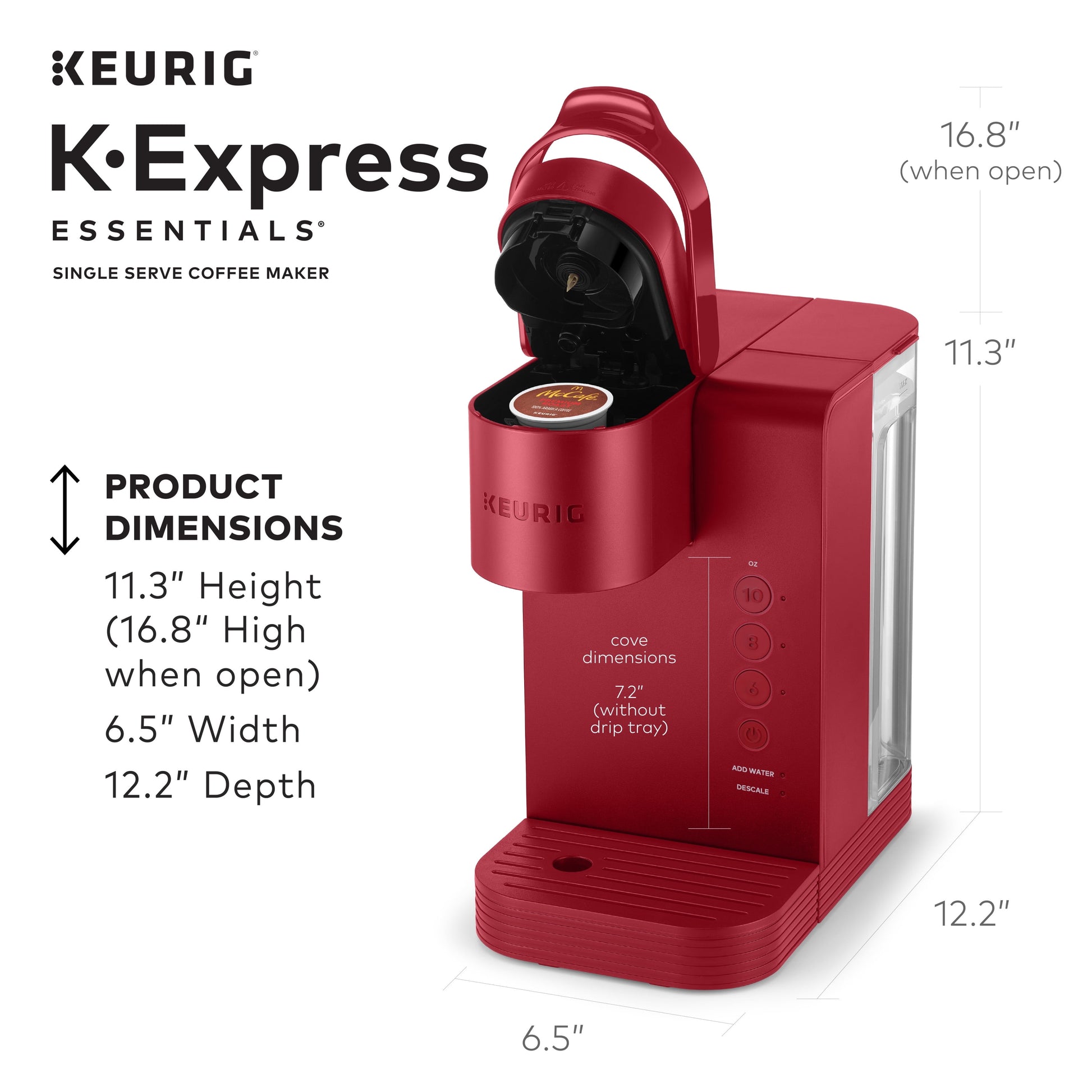 K-Express Essentials Red Single-Serve K-Cup Pod Coffee Maker