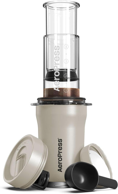 Go Travel Coffee Press Kit - 3 in 1 Brew Method Combines French Press, Pourover, Espresso - Full Bodied Coffee without Grit or Bitterness - Small Portable Coffee Maker for Camping & Travel