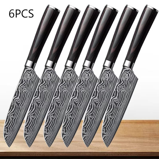 Professional Japanese Knife Kitchen Knife Carbon Steel Santoku Peeling Japanese Kitchen Chef Knives and Accessories Wood Handle