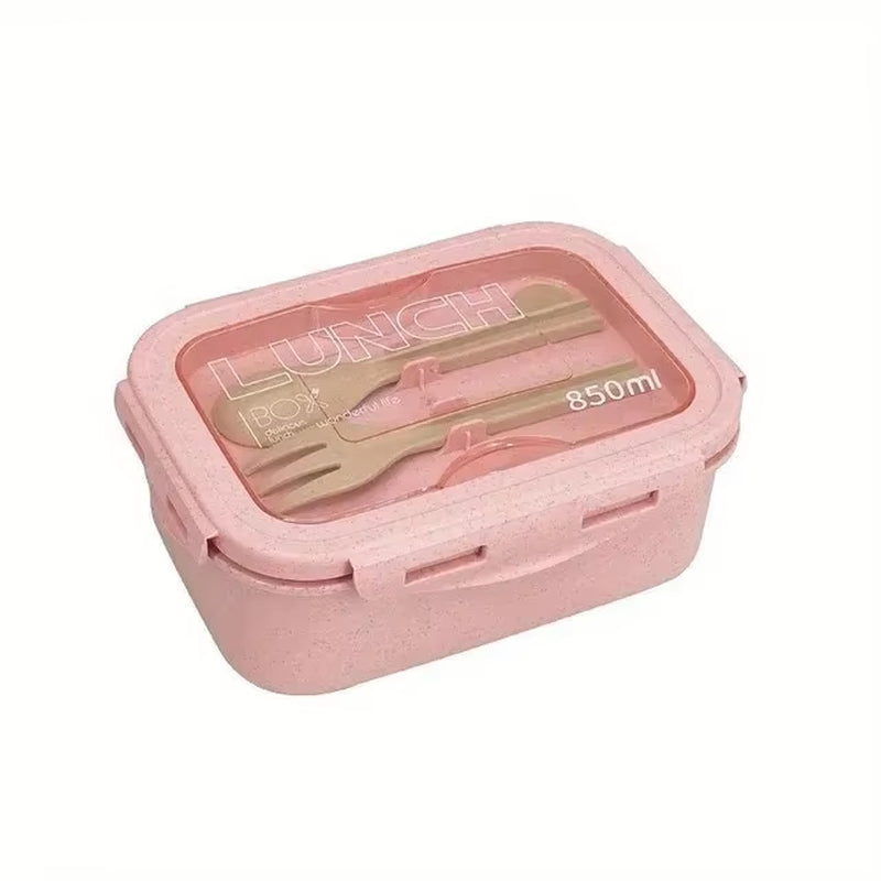 1Pc Portable Microwavable Lunch Box Eco-Friendly Wheat Straw Bento Box Kitchen Food Container Lunch Box Home Accessories