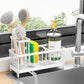 Sponge Holder for Kitchen Sink, Sink Caddy with High Brush Holder, Kitchen Sink Organizer Countertop Rustproof 304 Stainless Steel, Soap Dispenser Kitchen Organizers and Storage Essentials