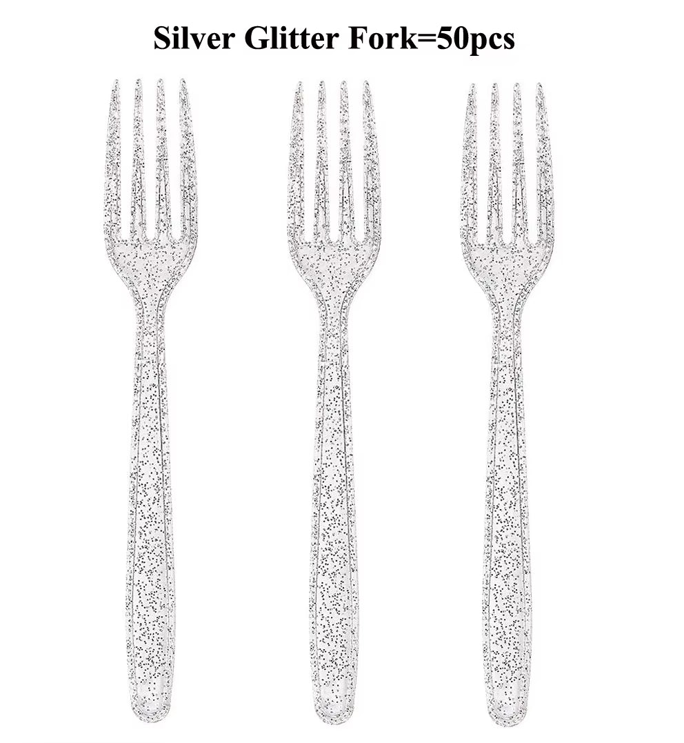 75 Pieces Gold Plastic Silverware- Party Flatware Set-Heavyweight Plastic Cutlery- Includes 25 Forks, 25 Spoons, 25 Knives