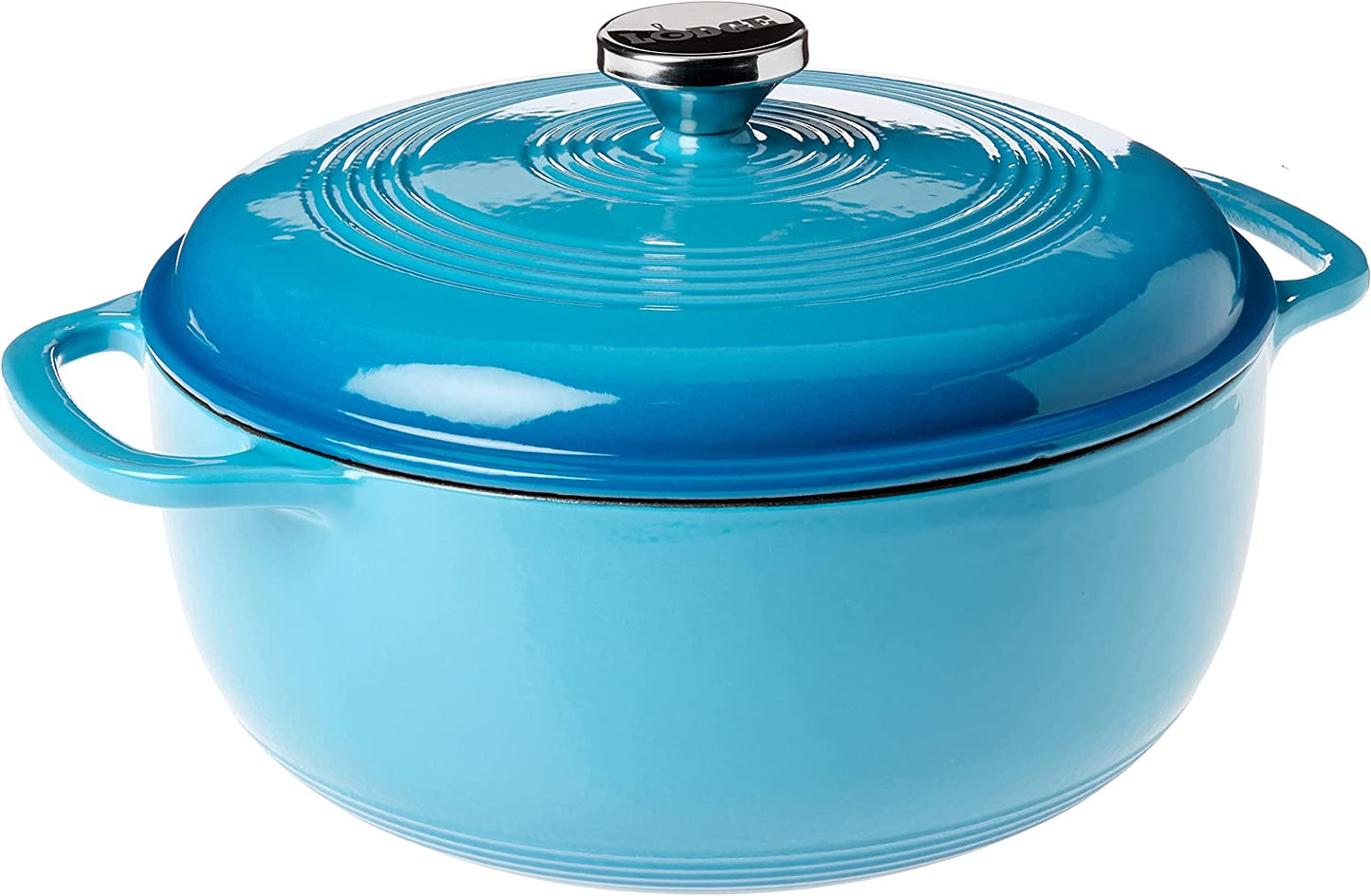 6 Quart Enameled Cast Iron Dutch Oven with Lid – Dual Handles – Oven Safe up to 500° F or on Stovetop - Use to Marinate, Cook, Bake, Refrigerate and Serve – Blue