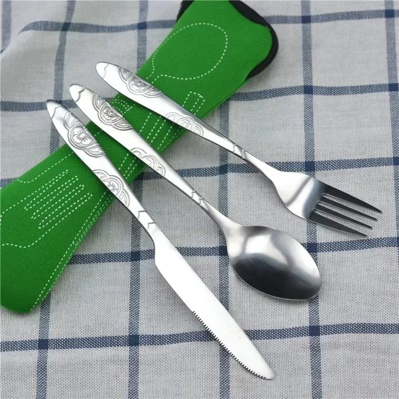 Delysia King 3Pcs/Set Stainless Steel Fork Spoon Knife Set