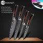 Professional Kitchen Knives Stainless Steel 7CR17 440C Laser Damascus Japanese Santoku Cleaver Slicing Utility Chef Knife Set