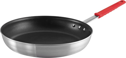 Professional 10-Inch Non Stick Frying Pan, Heavy-Gauge Aluminum Skillet with Reinforced Nonstick Coating, Red Handle, Dishwasher and Oven Safe