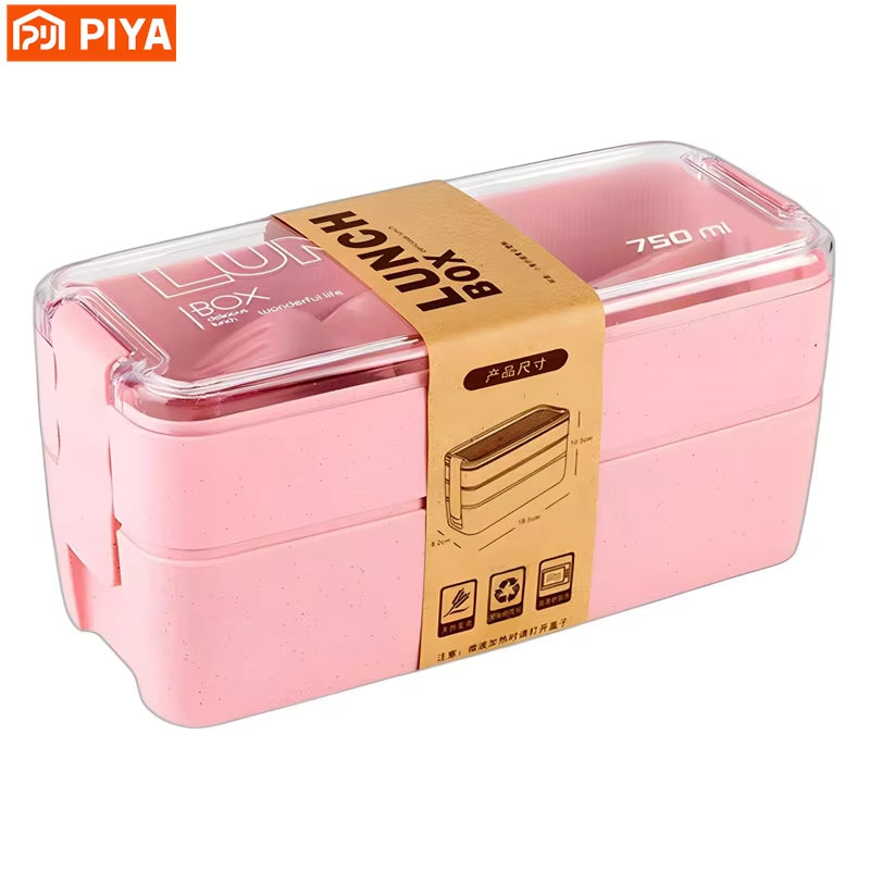 Kids Bento Box Leakproof Lunch Containers Cute Lunch Boxes for Kids Chopsticks Dishwasher Microwave Safe Lunch Food Container