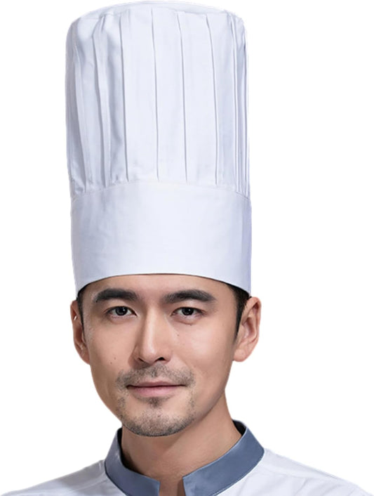 Tall Chef Hat Adjustable Elastic Baker Kitchen Cooking Grill BBQ Chef Cap for Adult Children Breathable Mesh Top