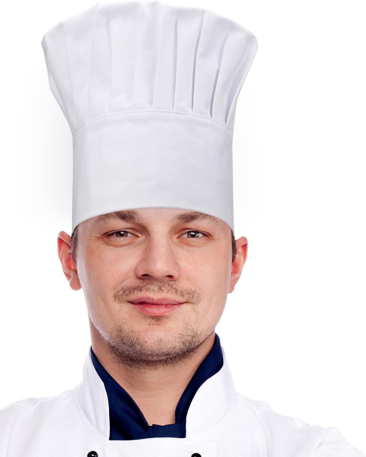 Chef Hat,Adult Adjustable Hook and Loop Tape Baker Hat Kitchen Cooking Chef Cap for Men Women Kids