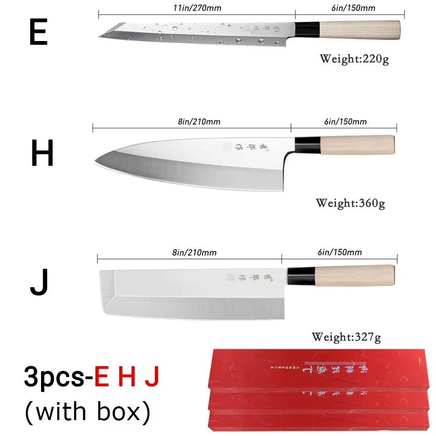 Professional Japanese Sashimi Knife Sushi Chef Knives Salmon Slicing Raw Meat Butcher Cleaver Stainless Steel Filleting Knife