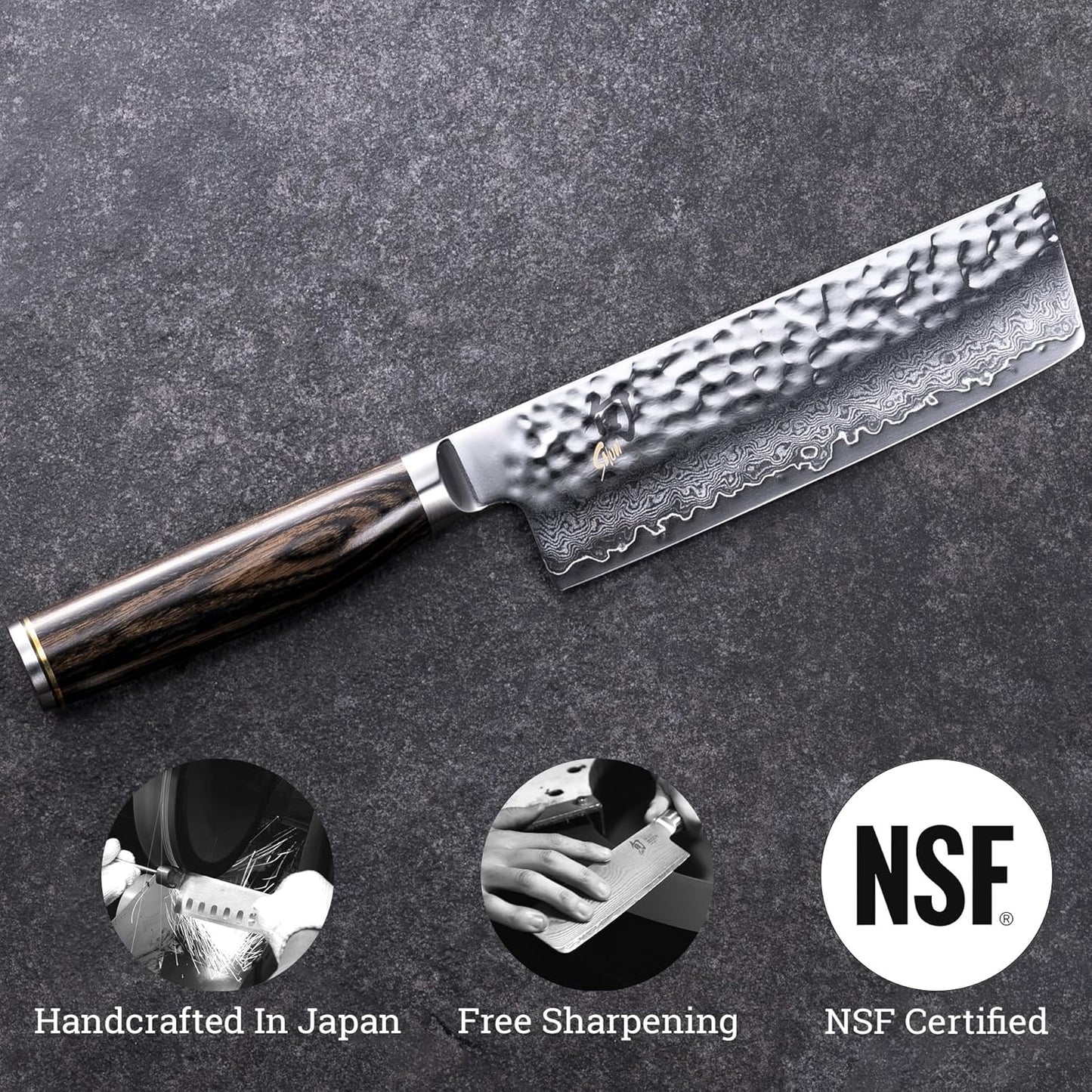 Premier 5.5" Nakiri Knife, Handcrafted Japanese Vegetable Knife, VG-MAX Core with Damascus Stainless Steel Cladding, Pakkawood Handle, Slicing Knife for Professional and Home Chefs