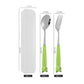 Portable Cartoon Tableware with Case Kitchen Utensils Reusable Flatware Silverware Include Fork Spoon for Children