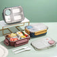 304 Stainless Steel Lunch Box with Tableware for Adults Kids Leakproof Lunch Container Portable Grids Bento Box Food Containers