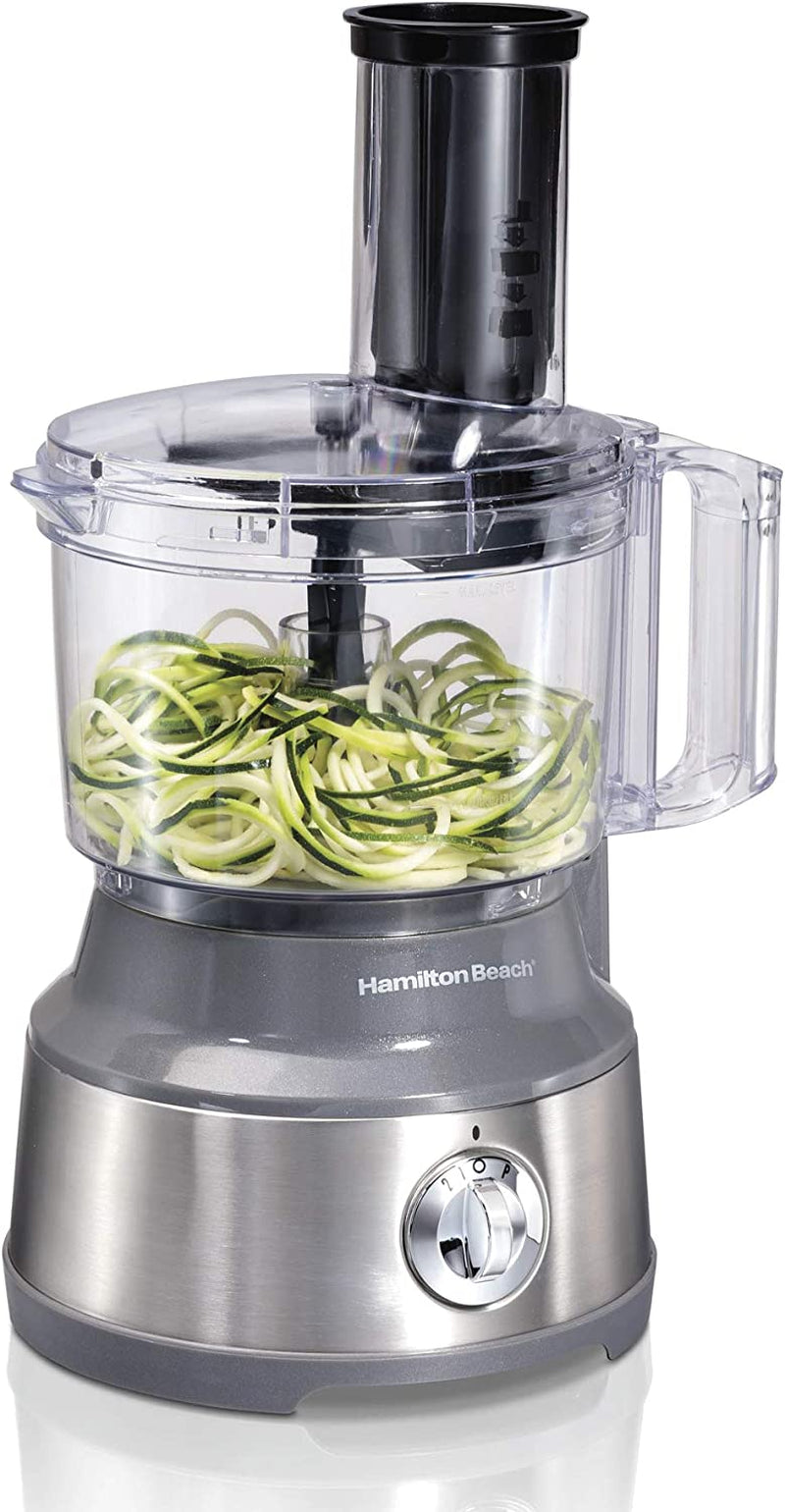 Food Processor & Vegetable Chopper for Slicing, Shredding, Mincing, and Puree, 10 Cups + Easy Clean Bowl Scraper, White and Stainless Steel (70733)