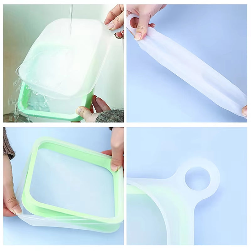 Silicone Crisper Sandwich Toast Lunch Box Outdoor Toast Afternoon Tea Lunch Box Student Office Worker Lunch Box Picnic Container