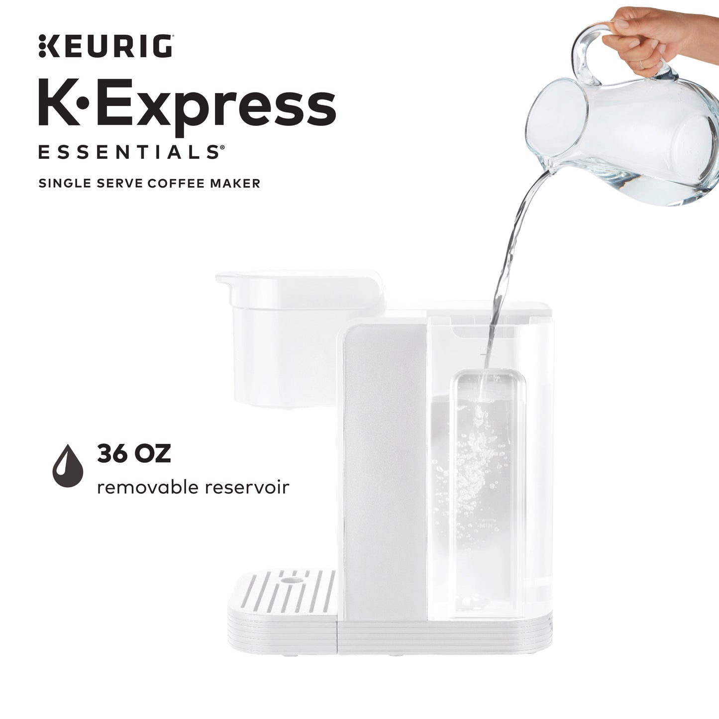 K-Express Essentials Single-Serve K-Cup Pod Coffee Maker, Cloud White