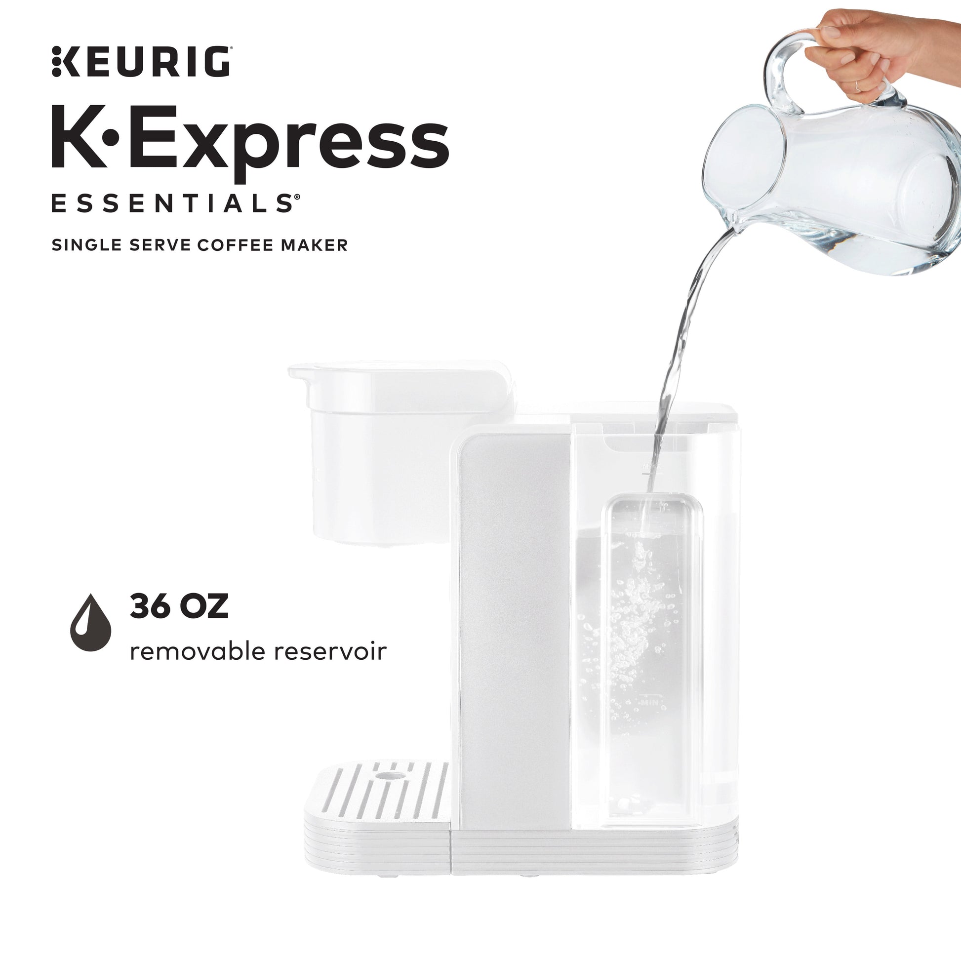 K-Express Essentials Single-Serve K-Cup Pod Coffee Maker, Cloud White