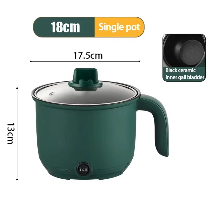 Mini Electric Cooker 1.5L for Home Kitchen Steam Cooking Machine Single/Double Layer Multifunction Non-Stick Pan