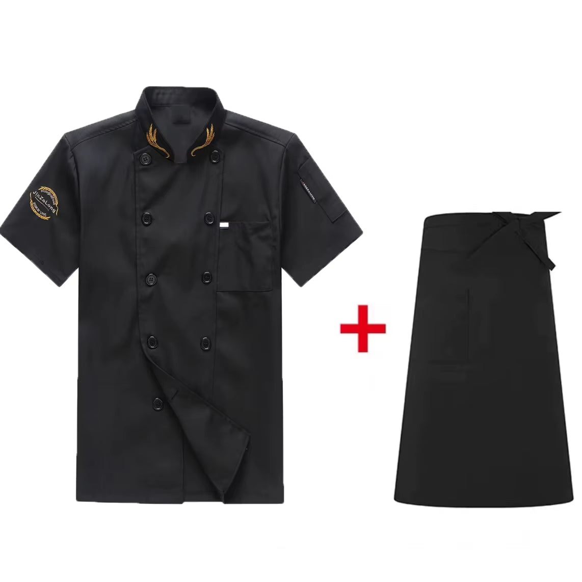 Unisex Chef Jacket Men and Women Short/Long Sleeve Cook Shirts Ear of Wheat Embroidery Restaurant Hotel Uniform