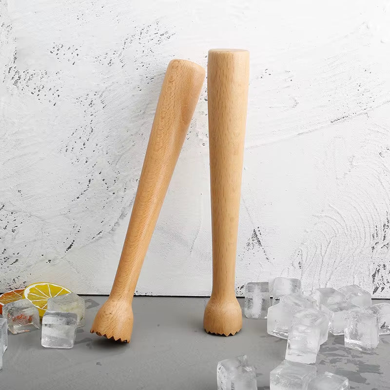 Wooden Juice Press Muddler for Cocktails Ice Crusher Muddler Bar Tool Kitchen Fruits Lemon Juice Press Hammer Mashing Ice Sticks