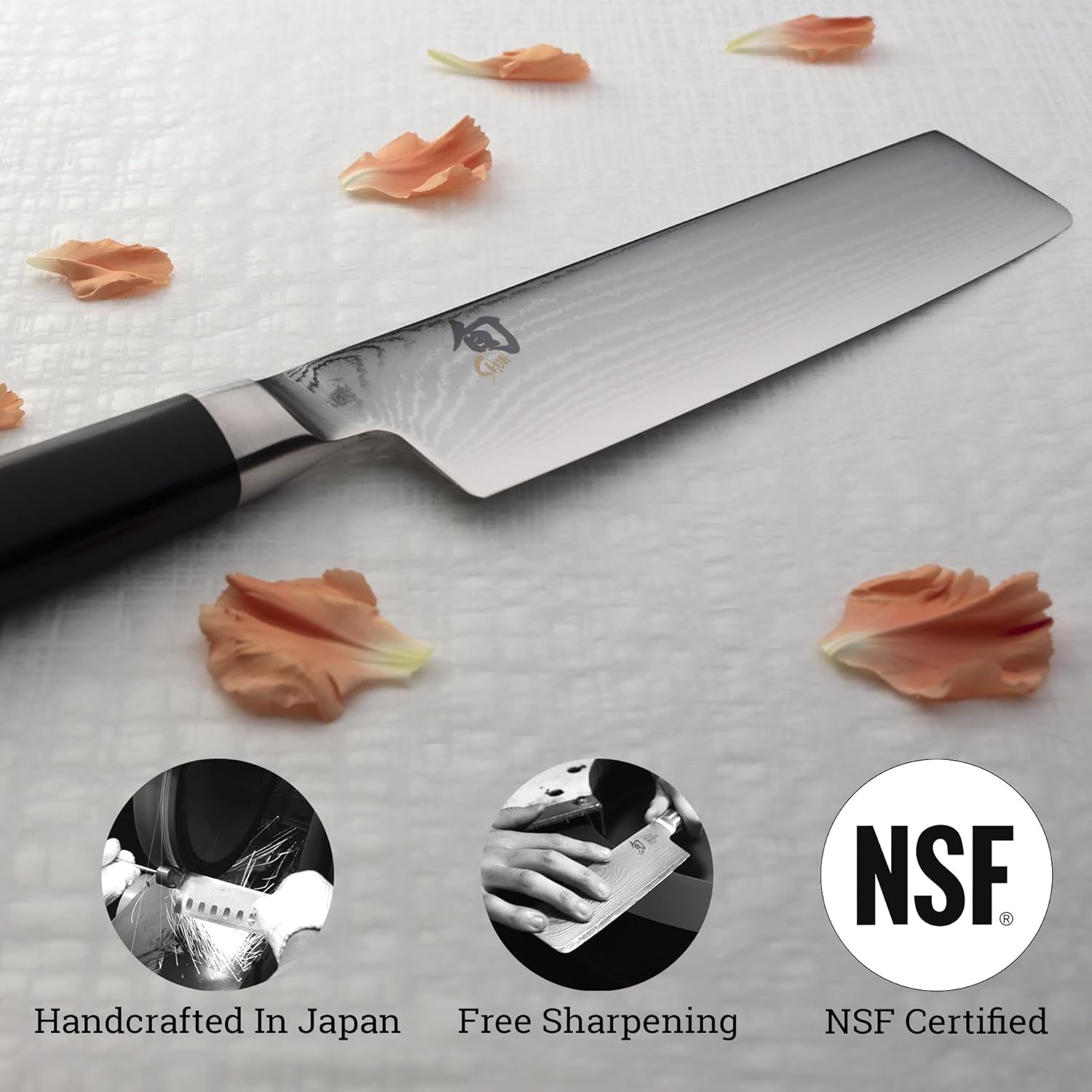 Classic 6.5" Nakiri Knife, Handcrafted Japanese Vegetable Knife, VG-MAX Core with Damascus Stainless Steel Cladding, Pakkawood Handle, Slicing Knife for Professional and Home Chefs