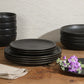 Beckett Stoneware Matte Reactive Glaze 16 Piece (Service for 4) Plates and Bowls Dinnerware Set - Black