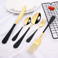 6/30Pcs Rainbow Dinnerware Stainless Steel Cutlery Set Knife Cake Fork Spoon Dinner Flatware Set Kitchen Silverware Tableware