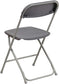 Hercules Series Plastic Folding Chairs for Parties and Weddings, Stackable Commercial Event Seats, Set of 10, Gray