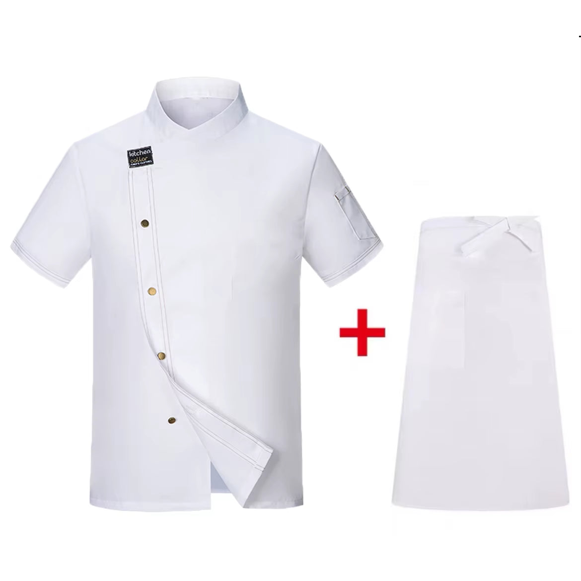 Chef Jacket Men Short Sleeve Kitchen Cook Shirts Unisex Restaurant Bakery Waiter Uniform