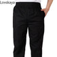 New Black and White Stripes Elastic Restaurant Uniform Head Chef Uniform Executive Chef Pants