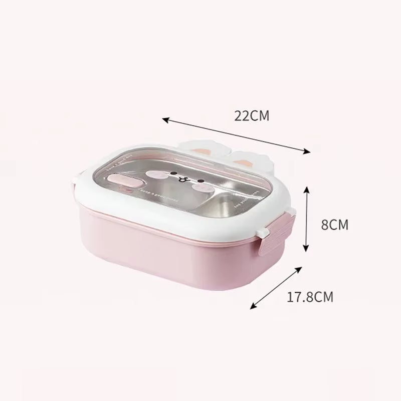 Stainless Steel Lunch Box Rabbit Design Divides Large Capacity Portable Sealed Bento Box Children Student Cute Birthday Gifts