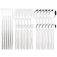 30Pcs Black Silver Cutlery Set Knife Fruit Forks Cake Fork Tea Spoon Dinnerware Stainless Steel Tableware Set Party Kitchen Tool