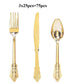 75 Pieces Gold Plastic Silverware- Party Flatware Set-Heavyweight Plastic Cutlery- Includes 25 Forks, 25 Spoons, 25 Knives